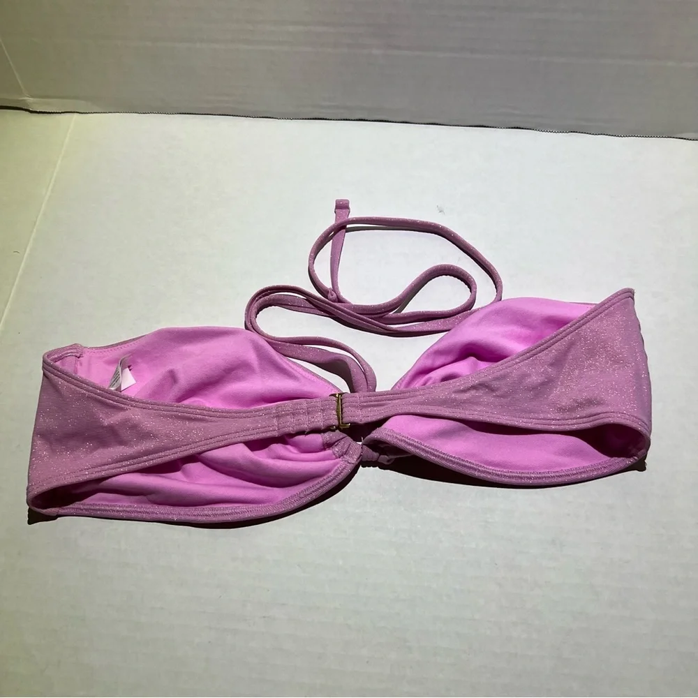 Abercrombie & Fitch Pink Shimmer Ring‎ Bandeau Bikini Top size XL